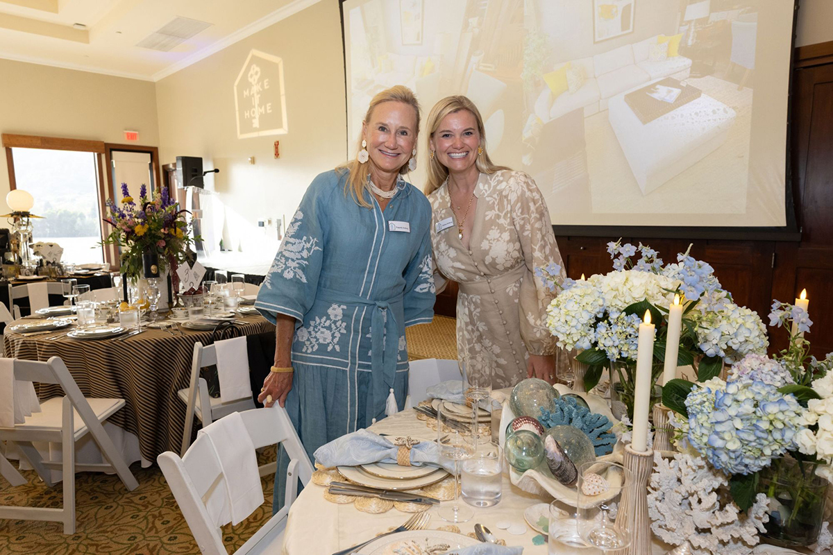 Eugenia and Emma of EJ Interior Design decorating their table, Photos by Sean T. Smith