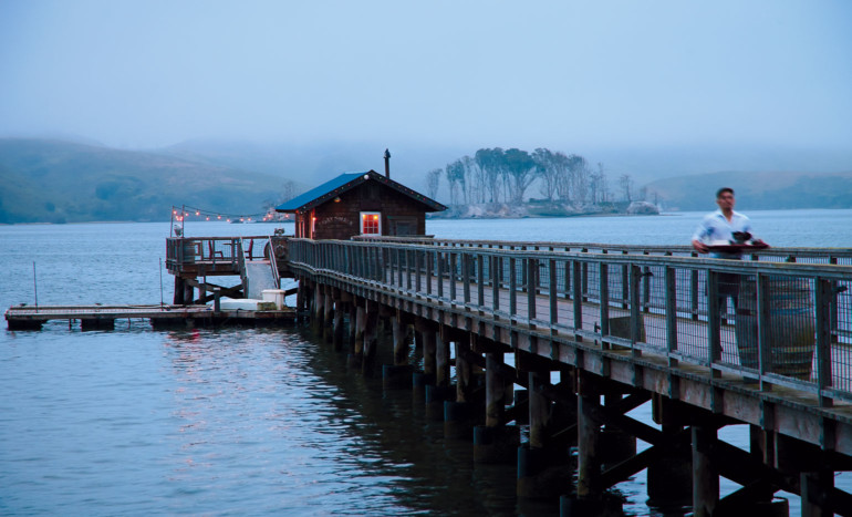 Server on Pier, explore bay area, Nick's Cove, restaurants with a view