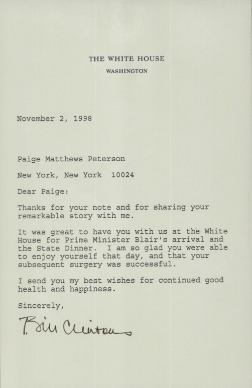 White House Letter Paige Peterson