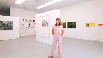 lady standing in art gallery