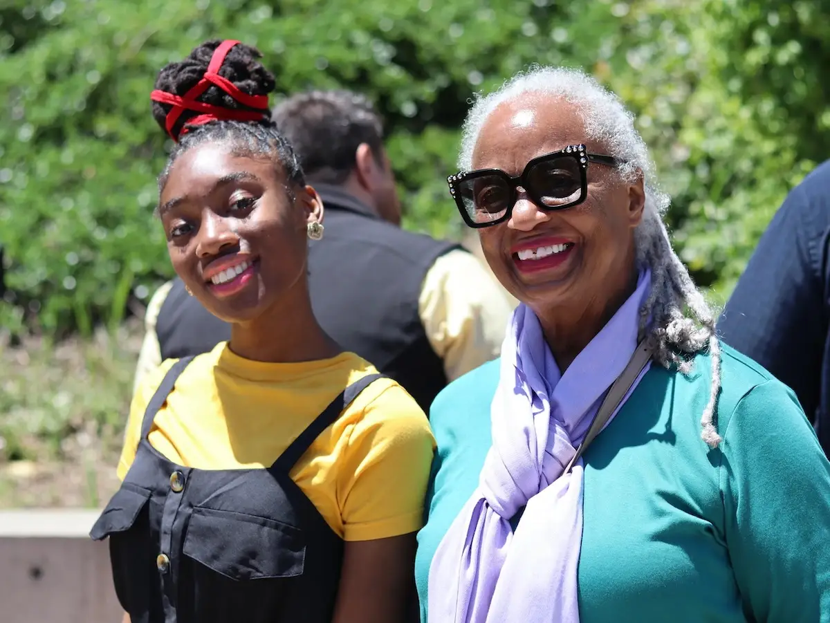 A girl and a woman smile at the Marin City Juneteenth Community festival event in June