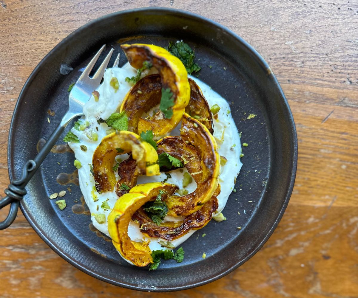 Roasted Delicata Squash with Labneh