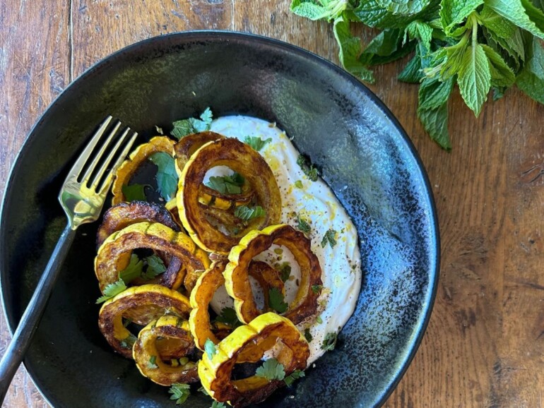 Roasted Delicata Squash with Labneh