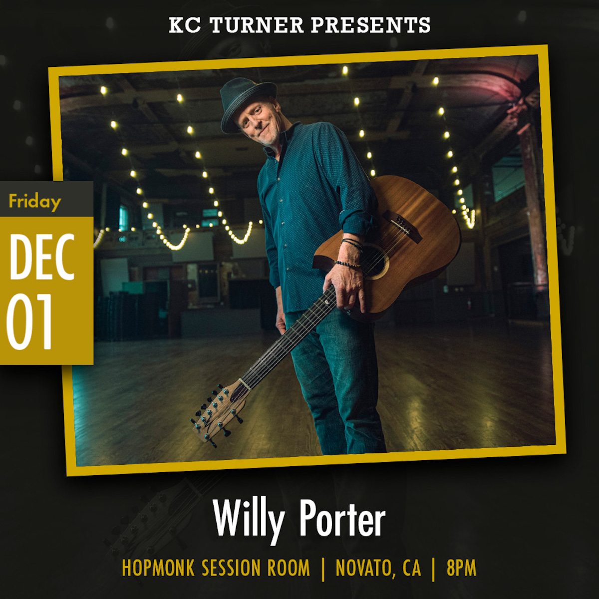 Willy Porter, Live Music December, Marin