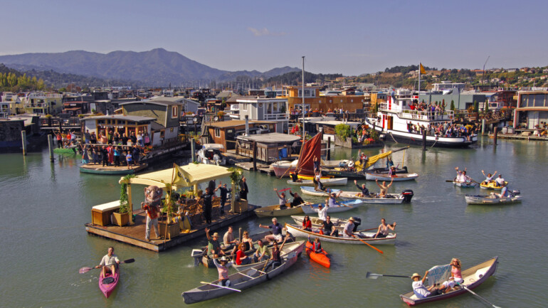 Party on the Sausalito Houseboats