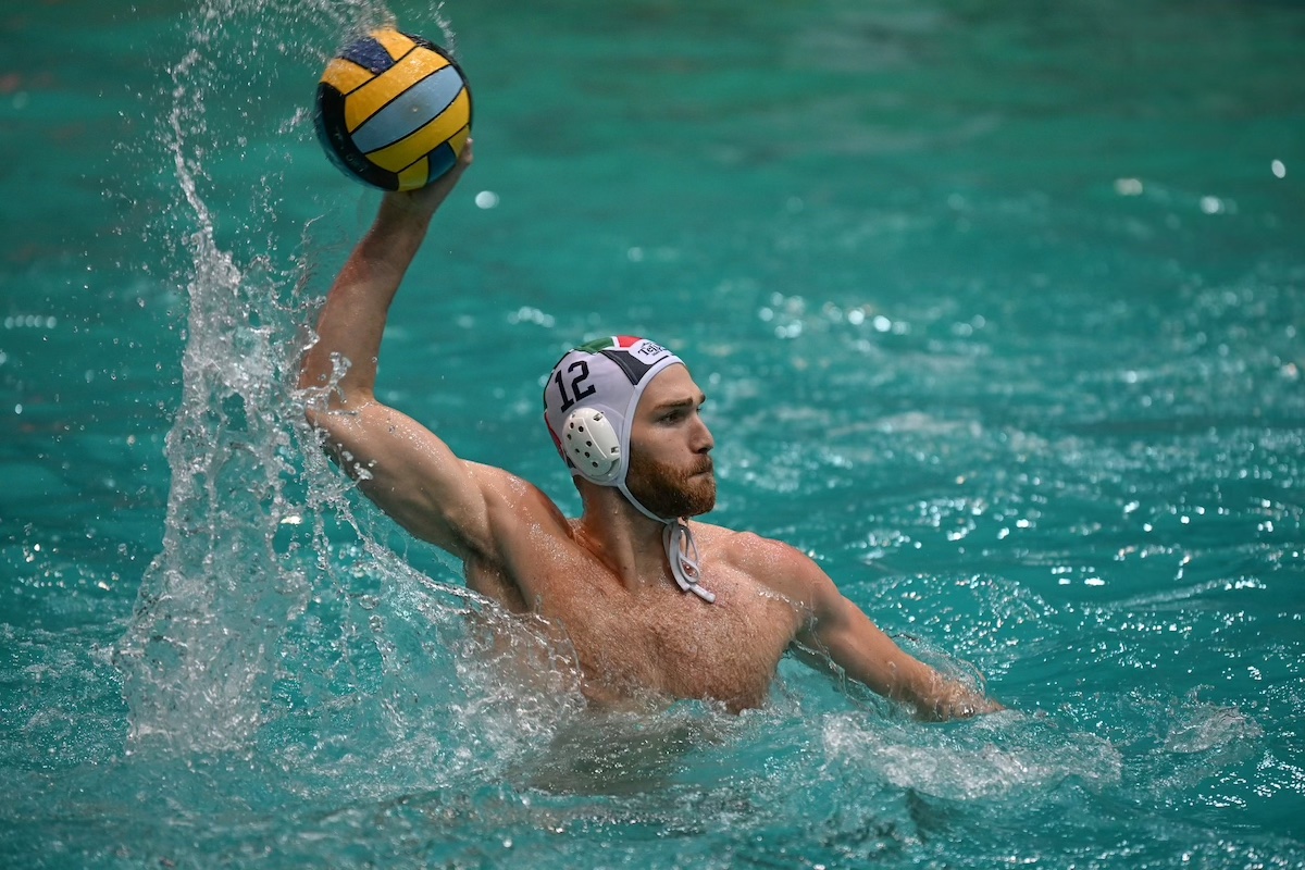 Quinn Woodhead playing water polo
