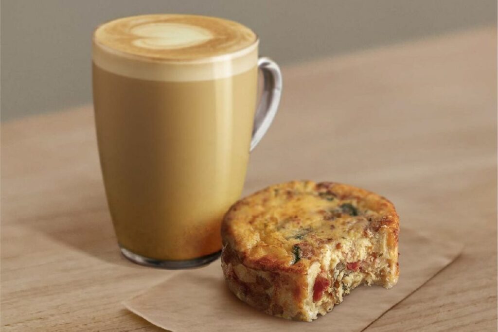 A latte and a muffin, Peets