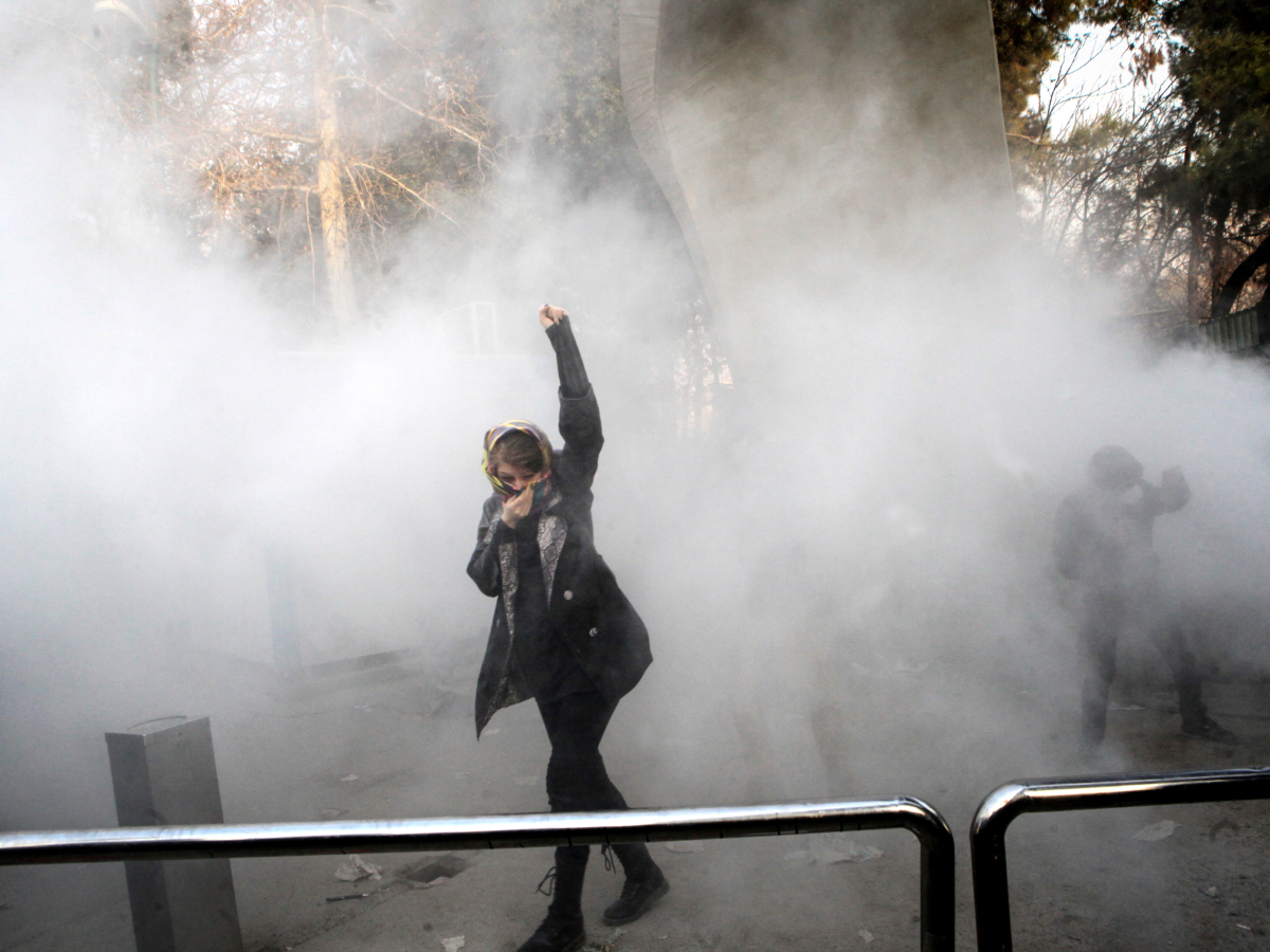 Yalda Moaiery, student demonstration at Tehran University