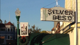 Old fashioned sign saying Silver Peso