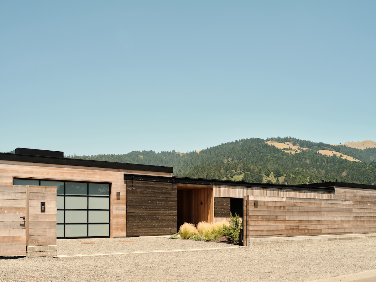 Stinson beach house made of wood, low