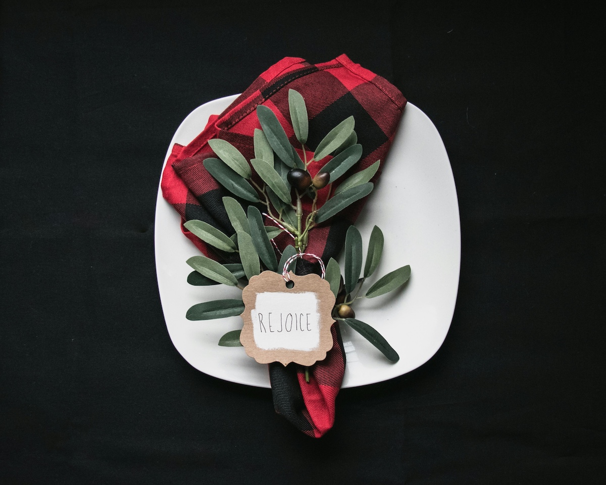 plate with napkin for holidays