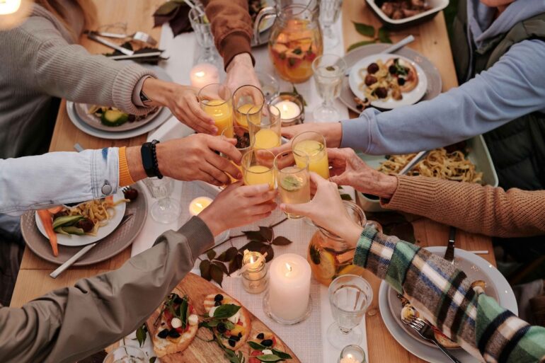 Family meal cheers