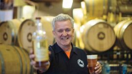 Brendan Moylan with Moylan Whiskey