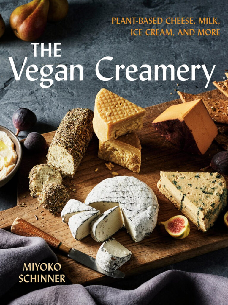 A photo of a book cover with the title "The Vegan Creamery."