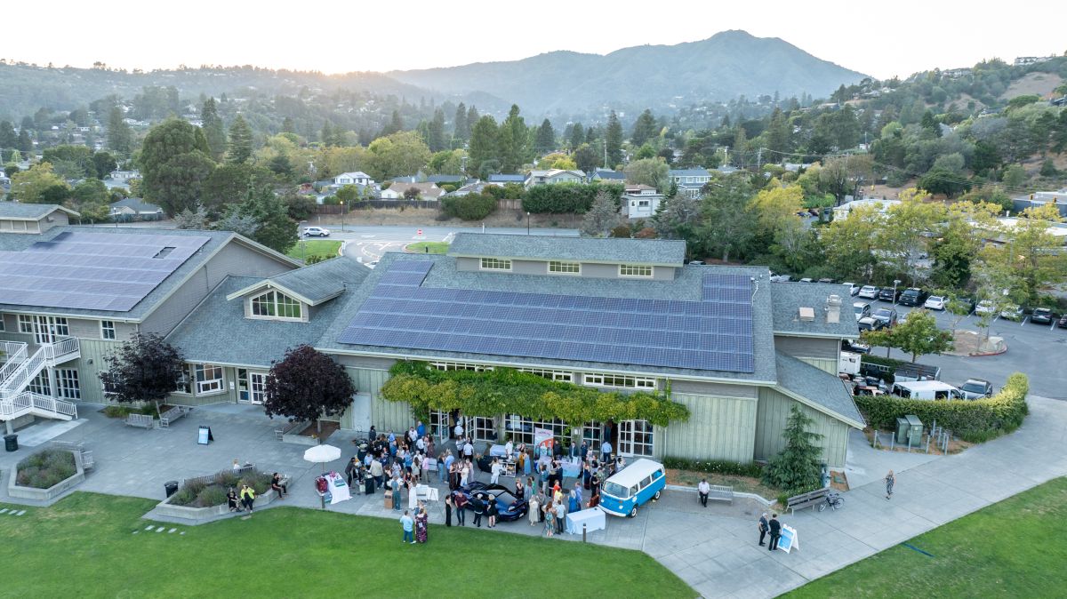 Another wide aerial shot of the venue and event crowd.