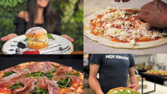 Authentic Italian restaurant serving handmade pizzas with fresh ingredients, prosciutto, arugula, and gourmet desserts