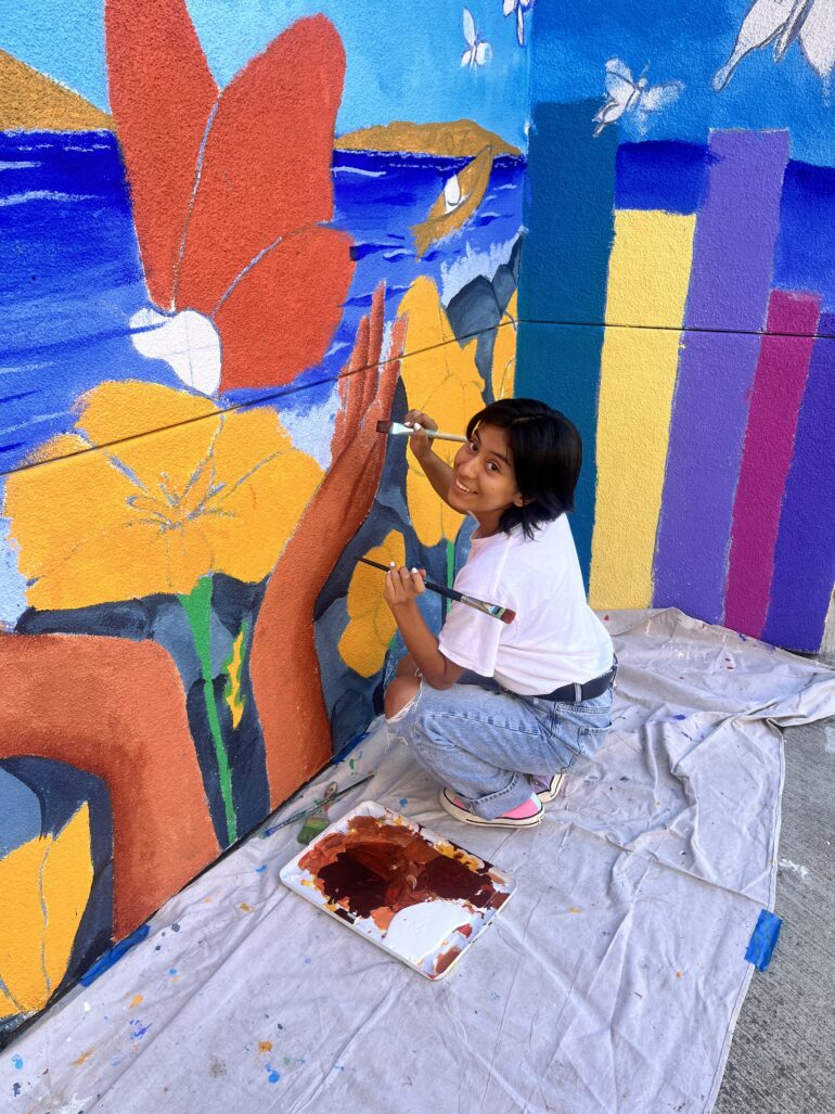 Youth in Arts girl paining