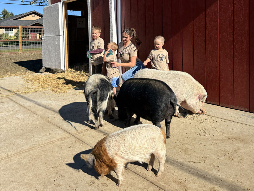 Gamble’s son Danny and her two nephews, Ashton and Micheal