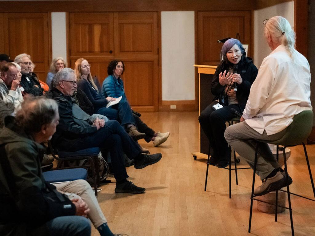 Keynote speakers Amy Tan and bird illustrator Keith Hansen