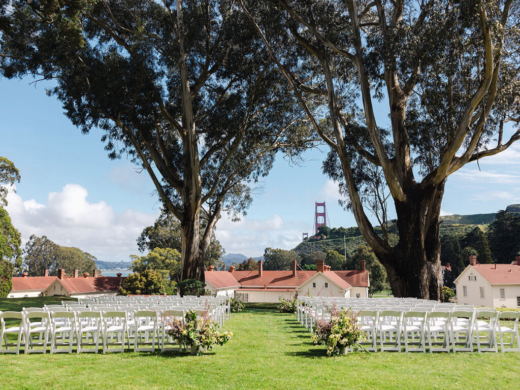 An outdoor wedding venue in San Francisco.