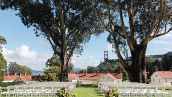 An outdoor wedding venue in San Francisco.