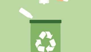 green recycling bin