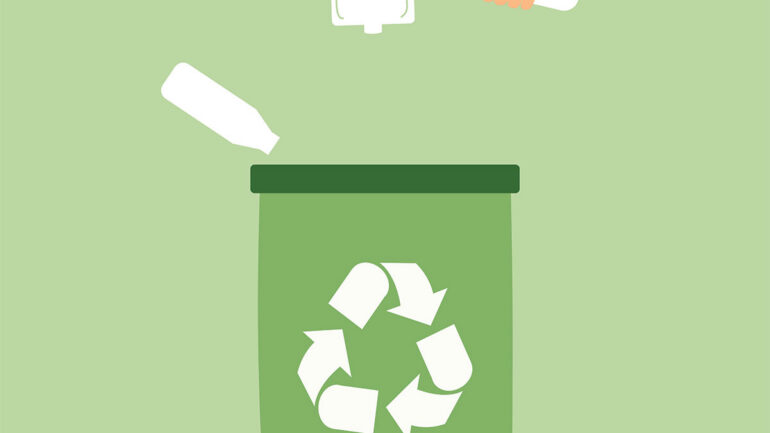 green recycling bin