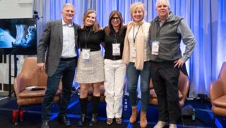 Three business CEOs, Blair LaCorte and Mimi Towle stand for a photo after the Helix Mastermind 2026 Winter Conference.