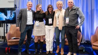 Three business CEOs, Blair LaCorte and Mimi Towle stand for a photo after the Helix Mastermind 2026 Winter Conference.