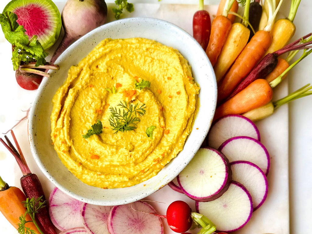 Golden Turmeric Hummus with Crudités