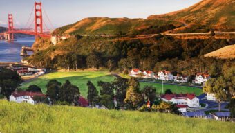 Cavallo Point Lodge, a historic resort located at the foot of the Golden Gate Bridge in Sausalito, California