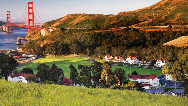 Cavallo Point Lodge, a historic resort located at the foot of the Golden Gate Bridge in Sausalito, California