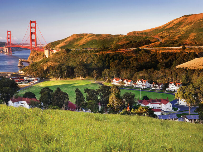 Cavallo Point Lodge, a historic resort located at the foot of the Golden Gate Bridge in Sausalito, California