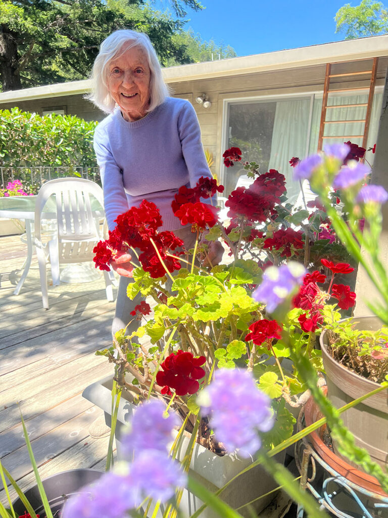 Erika Zettl in the garden, Photo Credit the Zettl Family