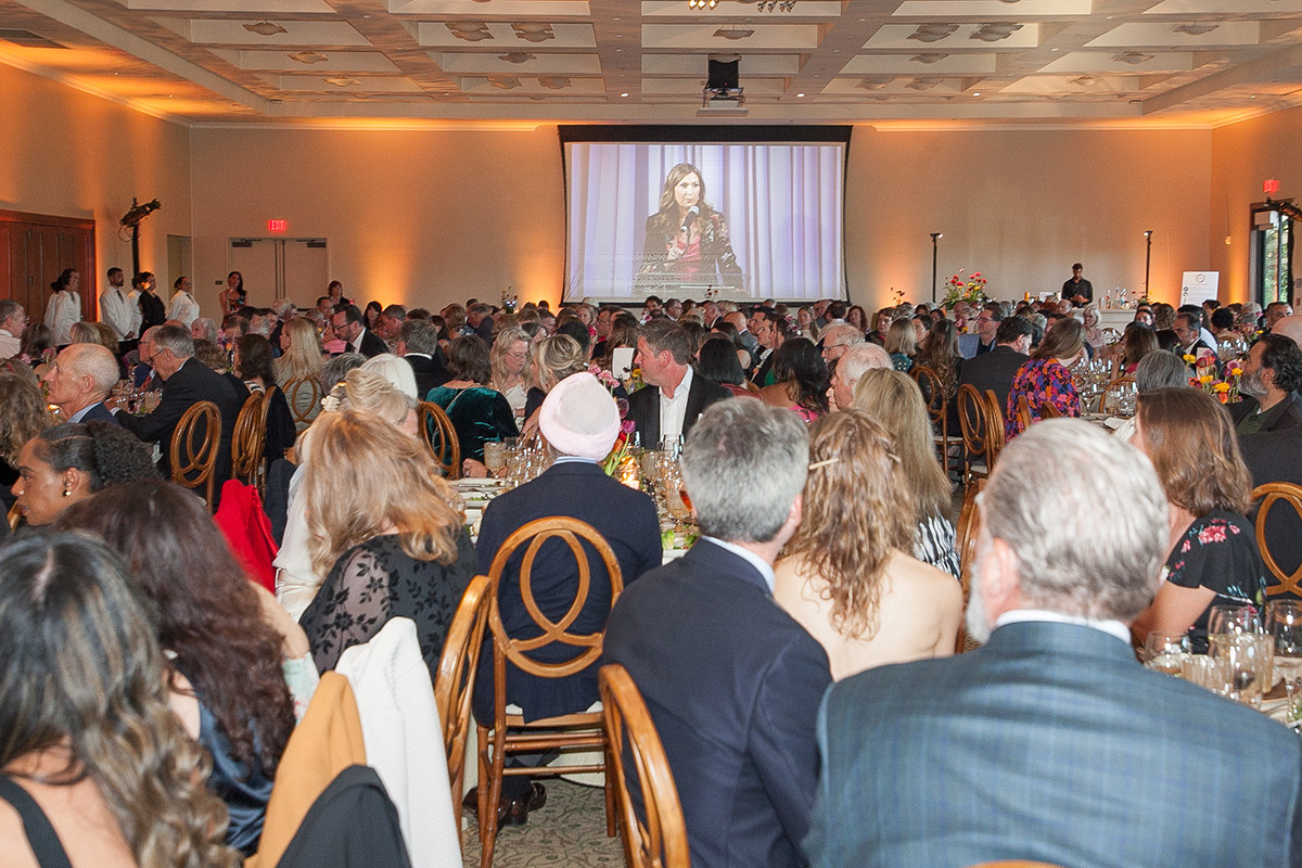 Guests engaged in By the Bay Health CEO Skelly Wingard's call to action, Credit Redel Frazier
