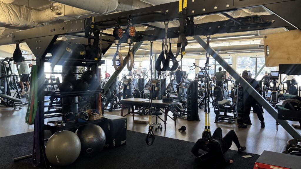 The inside of a gym.