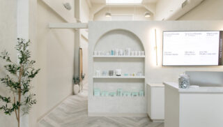Reception area at a Face Foundrie focused facial bar