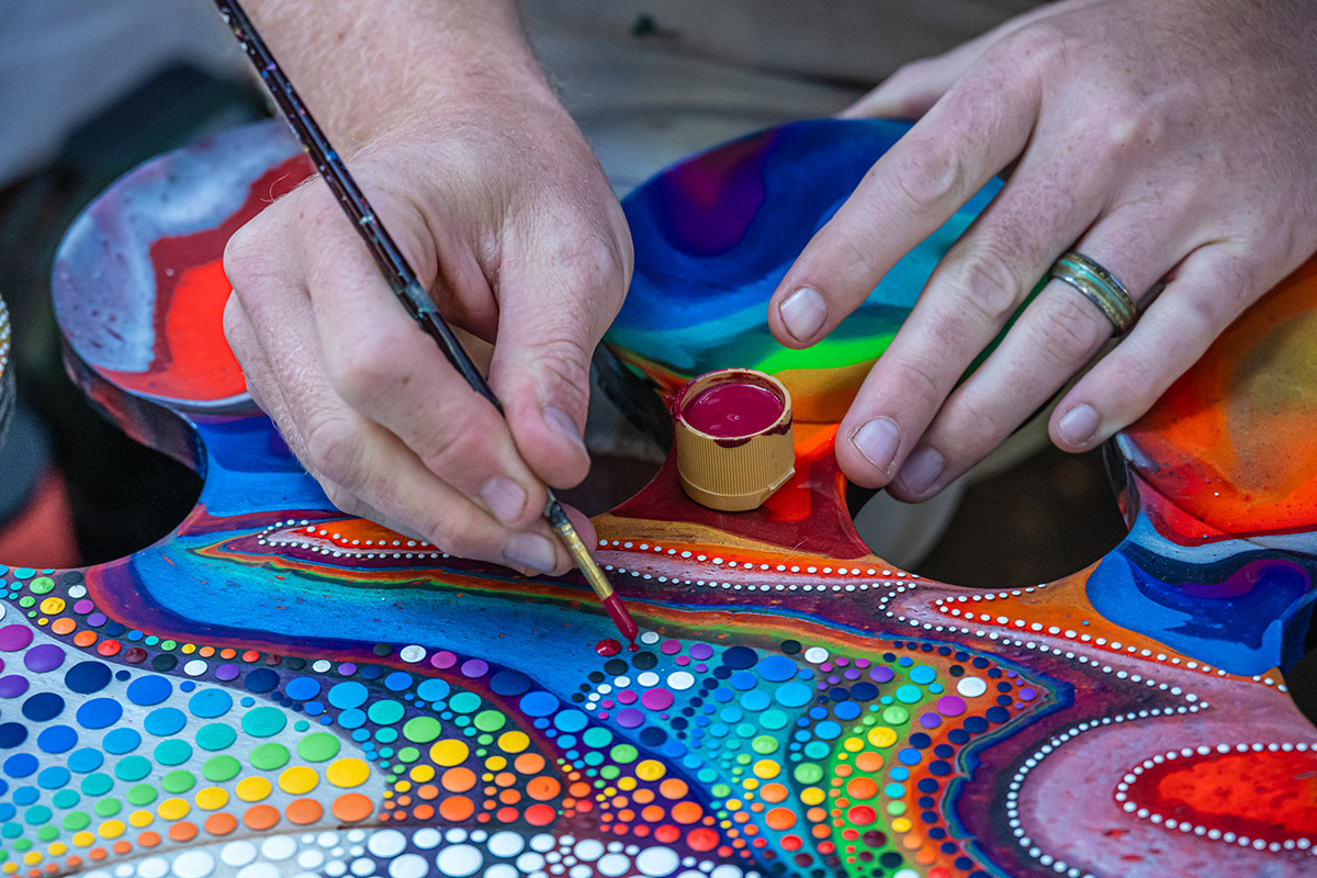 Close-up of Brandon Rollin’s artwork, Photo Credit Candace Swimmer
