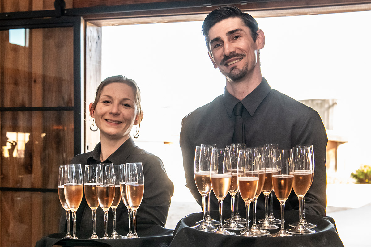 Welcome sparkling wine upon entry for guests, Photo Credit Stuart Lirette