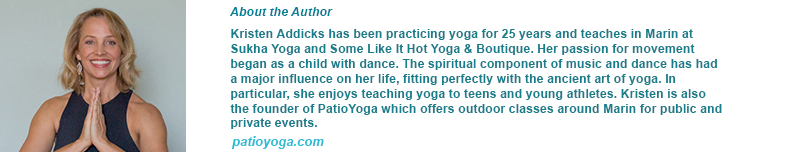 Patio Yoga, Marin Magazine, Kristen Addicks