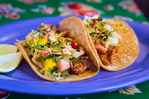 Grillys' fish tacos,