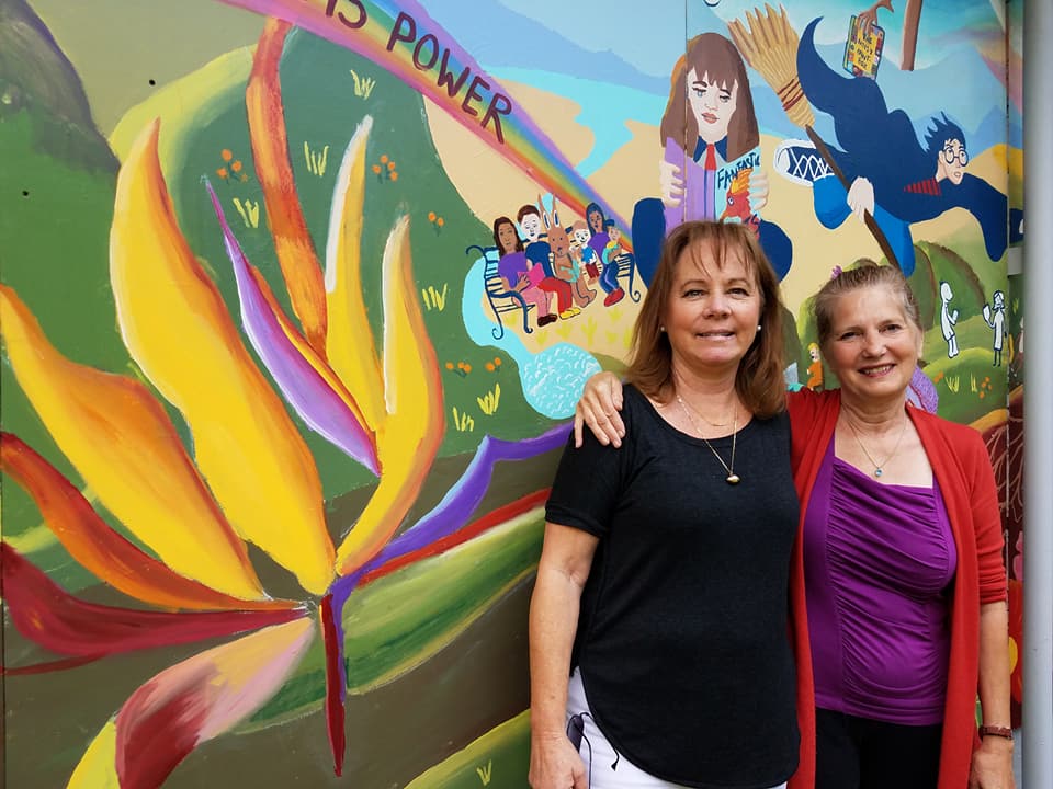 Lu Sutton Elementary principal Bonnie Barron and Art teacher Laurie Marshall