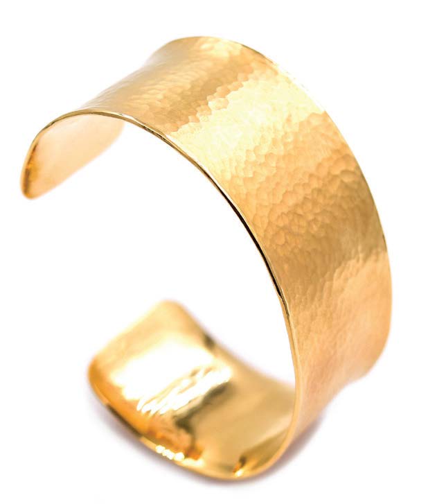 24K Gold Vermeil & Hammered Cuff by Lucas Priolo